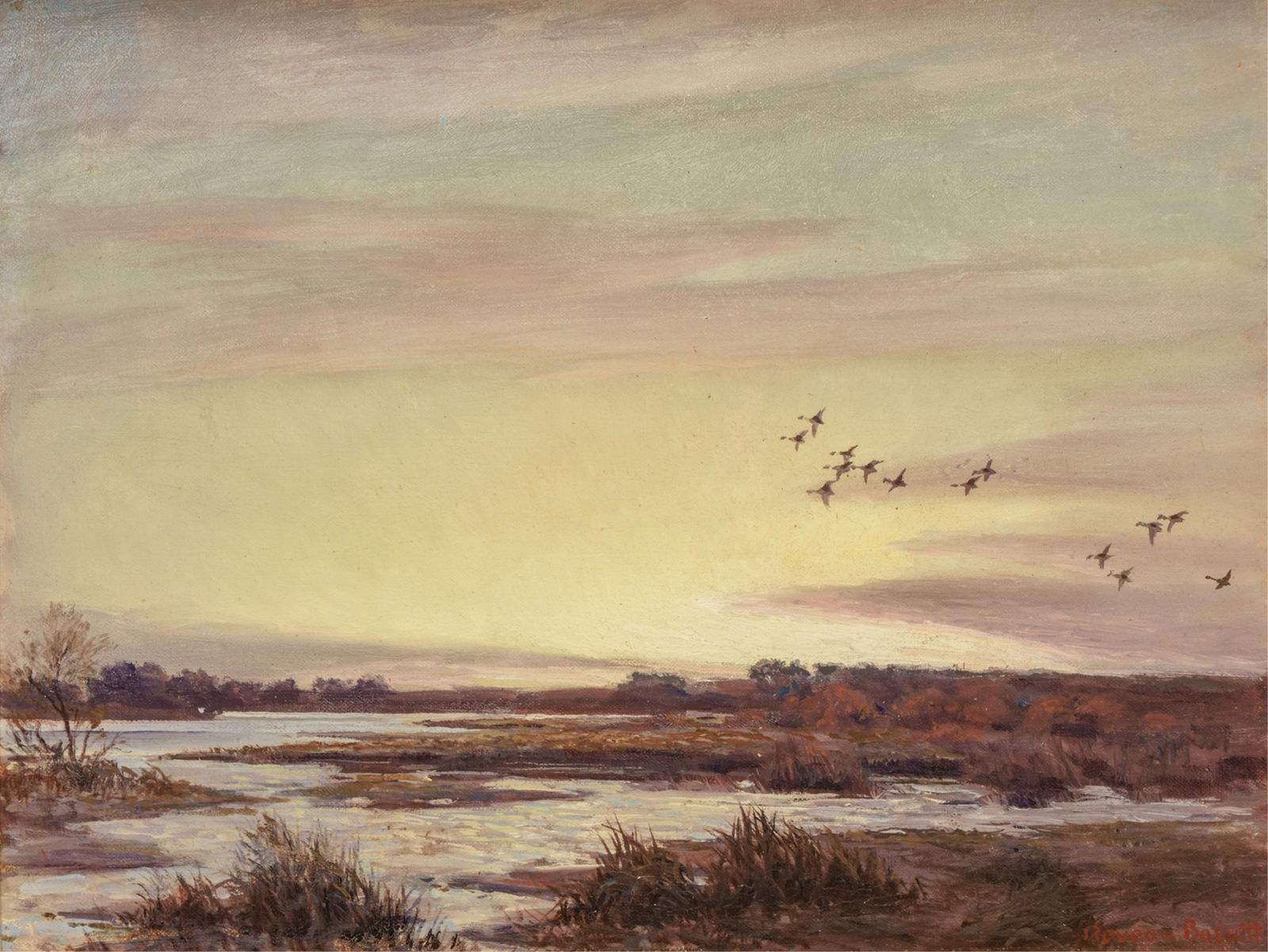Reveau Mott Bassett (1897-1981), Ducks at Little Sandy (1 of 4)