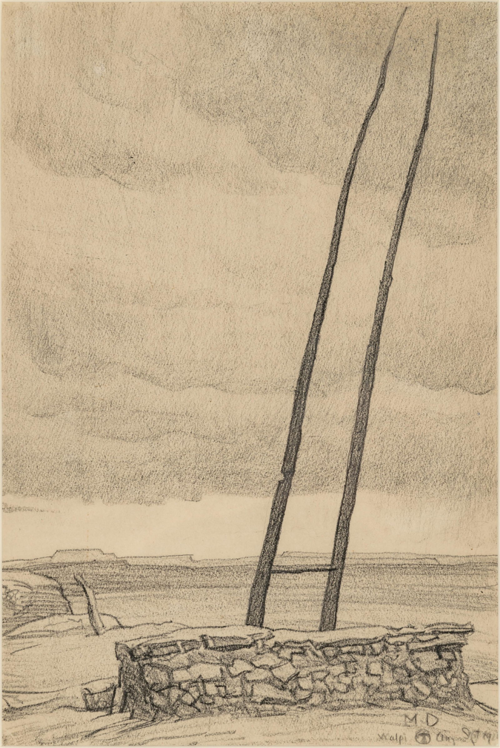 Maynard Dixon (1875-1946), Kiva Poles of Walpi, 1922 (1 of 6)