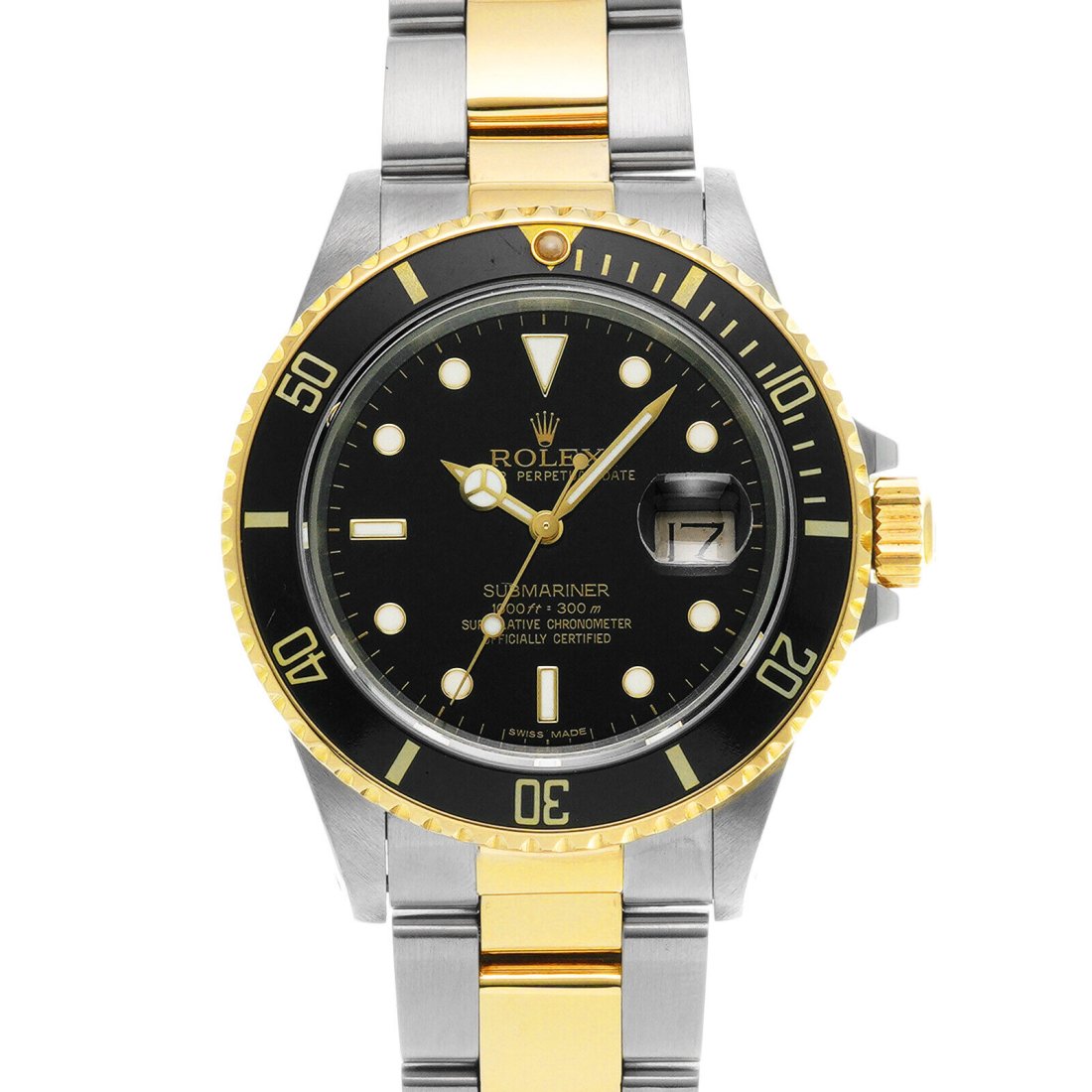 Rolex Submariner Date 16803 Black Dial Stainless Steel/Yellow Gold Men's Watch (1 of 5)