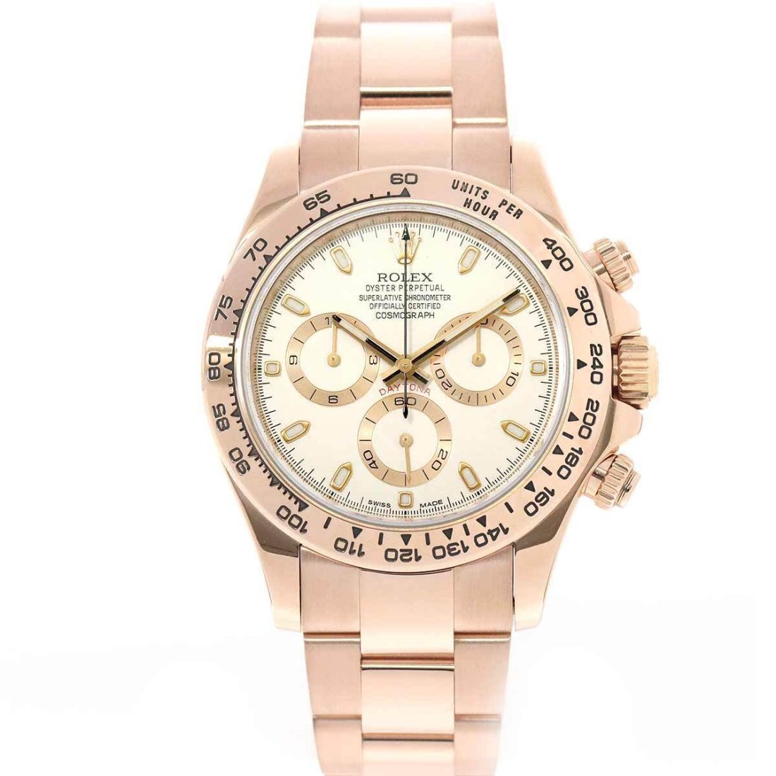 ROLEX Daytona 116505 Serial random 750 RG Chronograph Cream Dial Men's Watch: Condition: Pre-ownedBrand: ROLEXRefNumber: 116505 (Serial random)Movement: AutomaticMaterial: 750 Rose GoldDepartment: MenCaseSize Length: 47mm(included lag)CaseSize Width: 39mm(not included crown)Cas