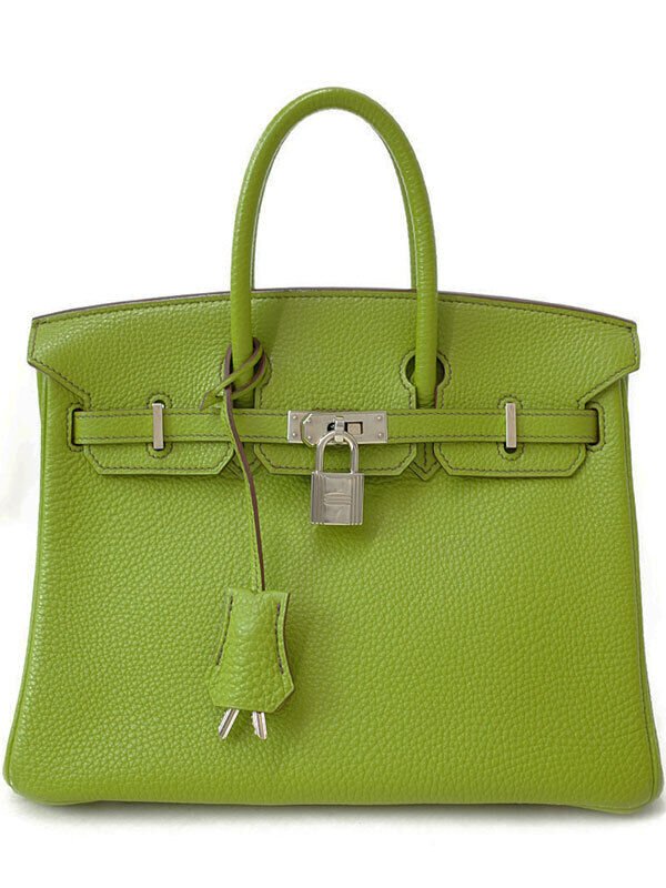 HERMES Birkin 25 Anise Green Togo Silver Metal Fittings Women's Handbag (1 of 8)