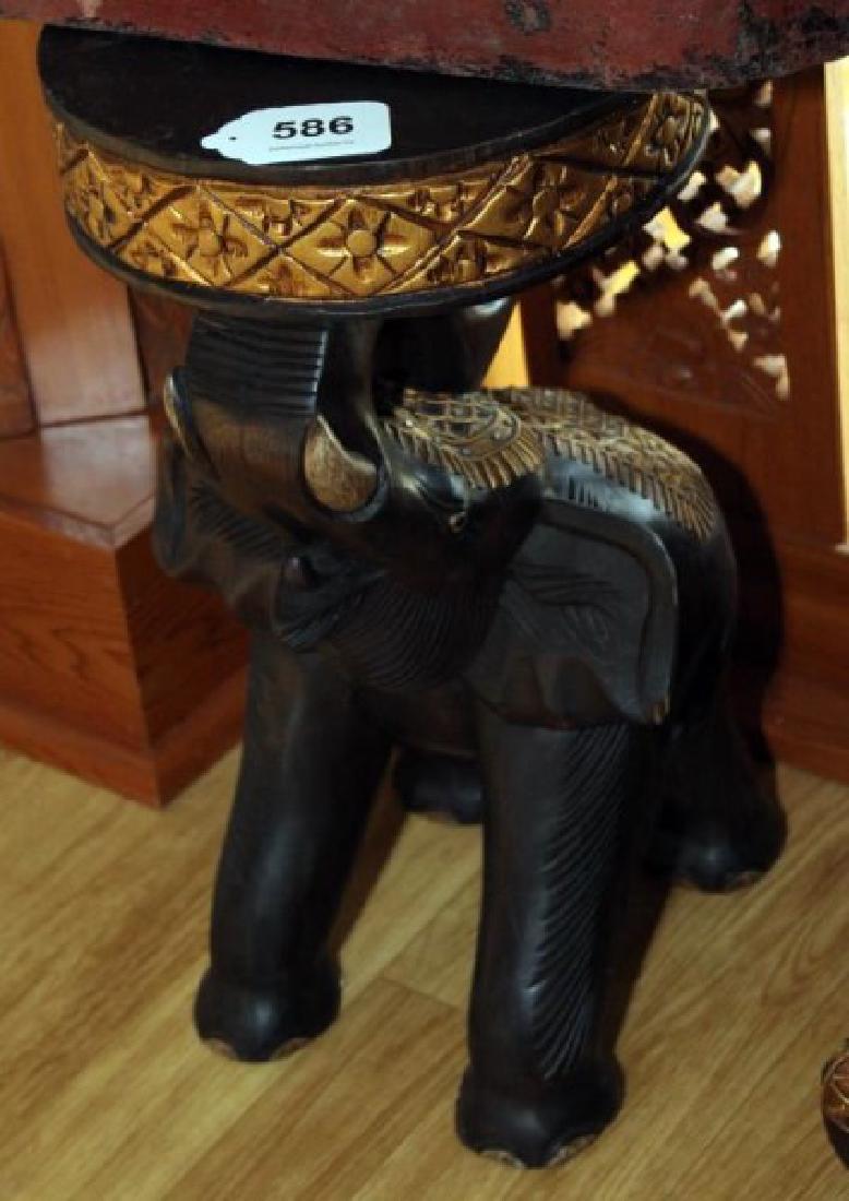 (4) wood carved elephant stands 20"x11" (1 of 6)