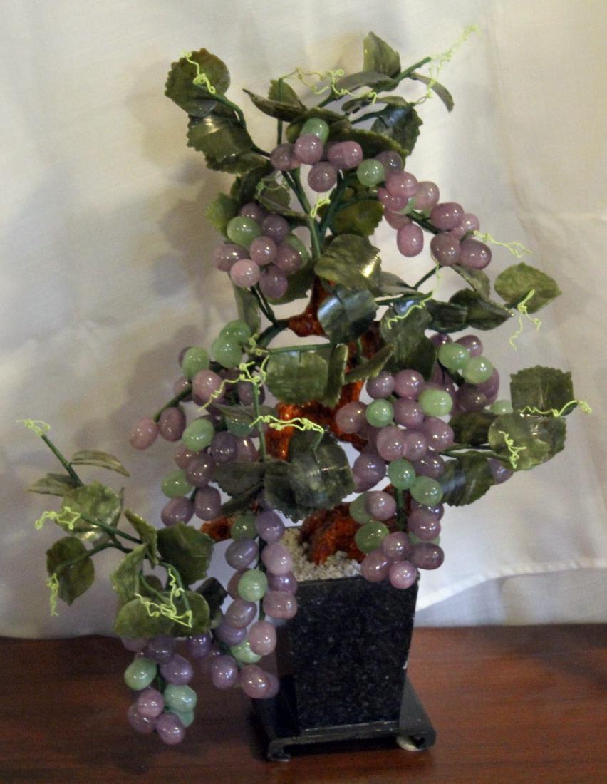 Chinese carved hardstone grapes; 17" x 22" (1 of 2)