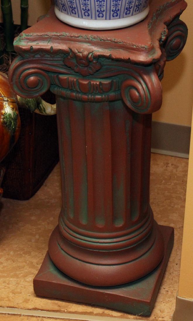 2 Antiqued Concrete Ped Columns 13: x 3.75" & 13" x 25" (1 of 2)