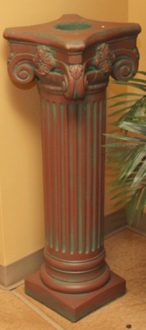 2 Antiqued concrete pedestal columns 13" x 37.5" & 13" (1 of 2)
