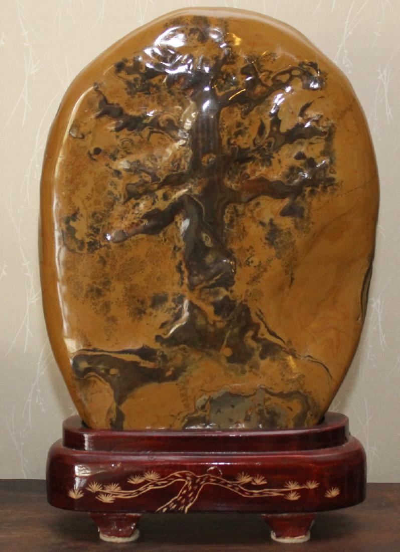 Chinese Scholar's Rock and Stand with Applied Tree Form (1 of 7)