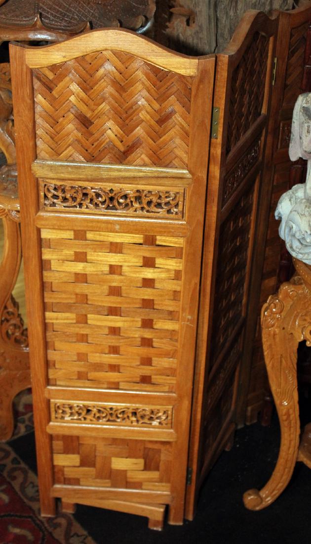 Thai woven wood 5 panel screen 50" x 72.5" (1 of 4)