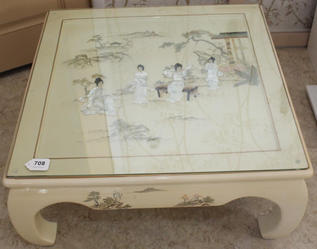 Chinese white lacquer Mother of Pearl embellished (1 of 6)