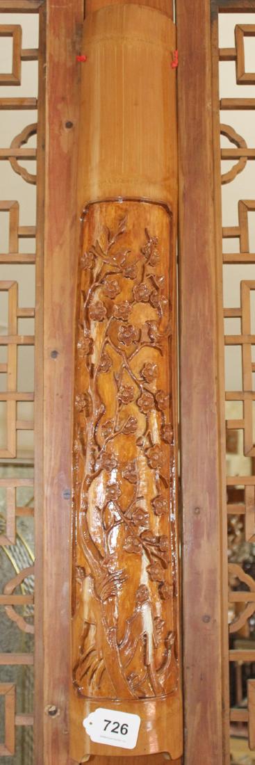 Set of 4 Chinese wood carved floral half columns 41" x (1 of 4)