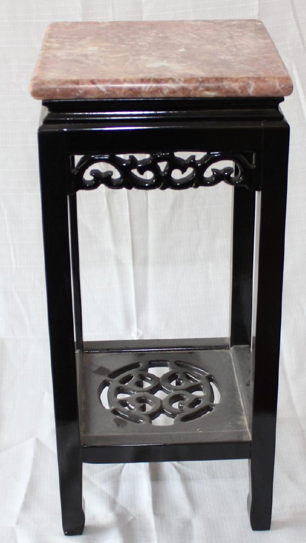 Asian red marble top table 21.5" x 10" (1 of 3)