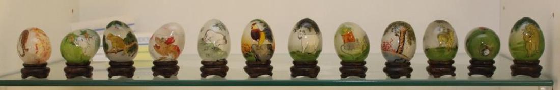 set of miniature paint decorated glass Chinese zodiac (1 of 4)