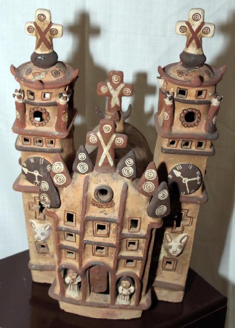 approx 1927 Peruvian Church Replica 19.5" x 14", having (1 of 4)