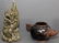 Chinese Naga sculpted clay 9" x 4" & brown glazed clay - 2