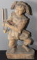 (3) Myanmar carved wooden statues -- (1) girl 18.5" x - 2