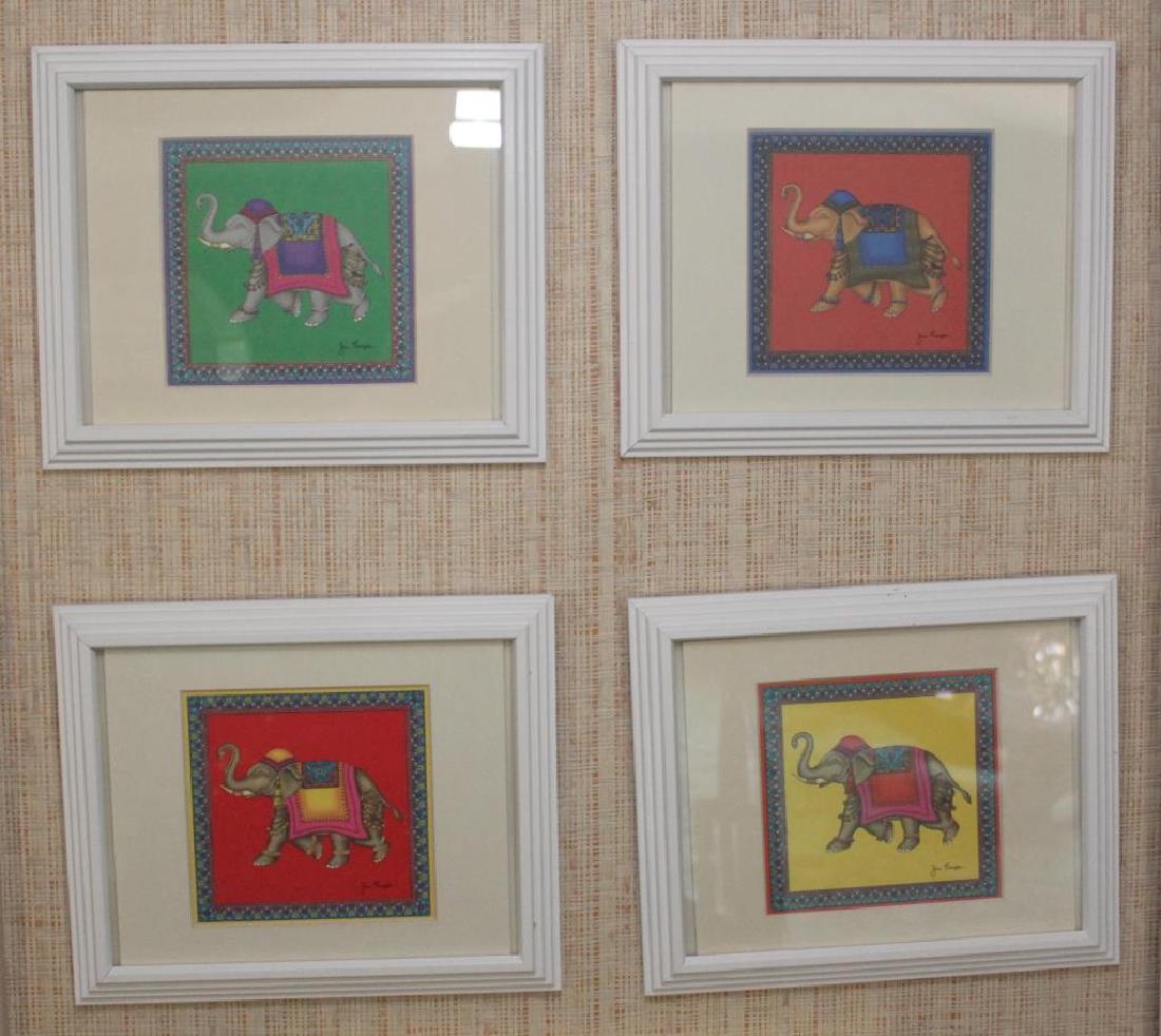 set of 4 Elephant prints by Jim Thompson 12" x 10" (1 of 5)