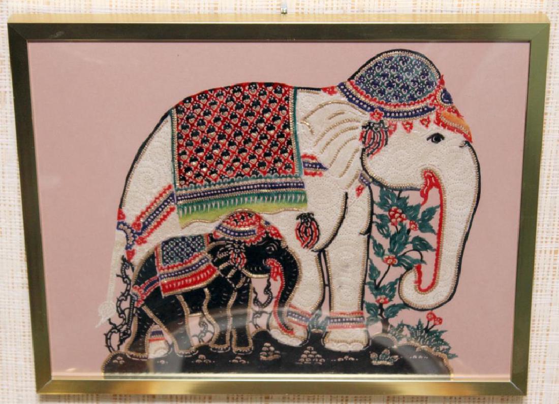 3 pcs Elephant framed art & 2 Elephant plates; sizes (1 of 5)