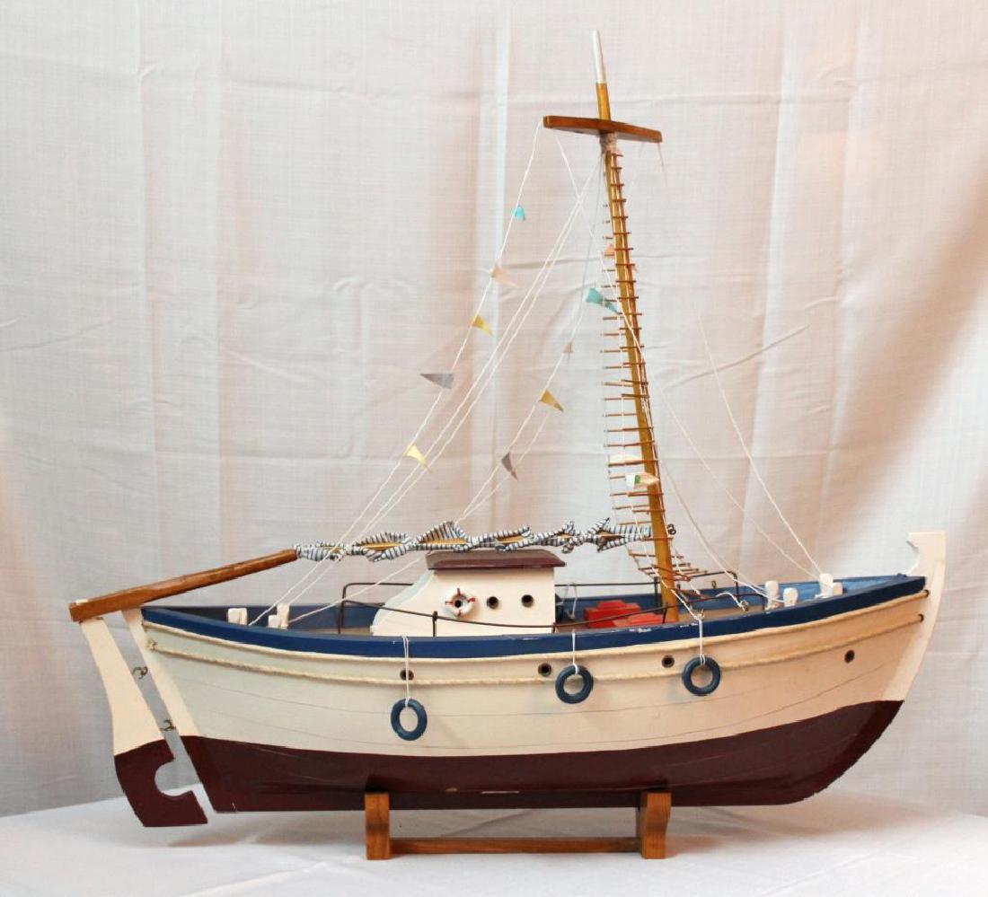 Sailboat model, wdn; 30" x 29.5" (1 of 1)