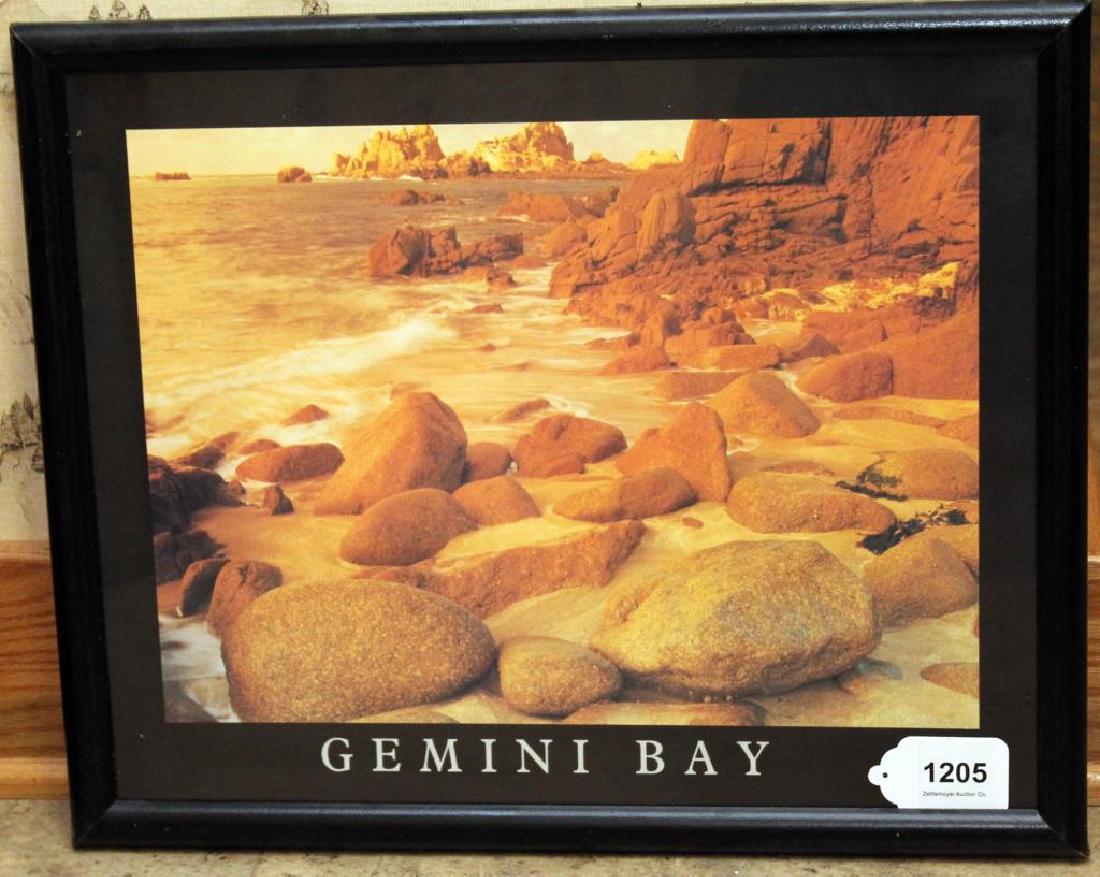 (6) framed posters -- dolphins, seascape, lighthouses & (1 of 6)