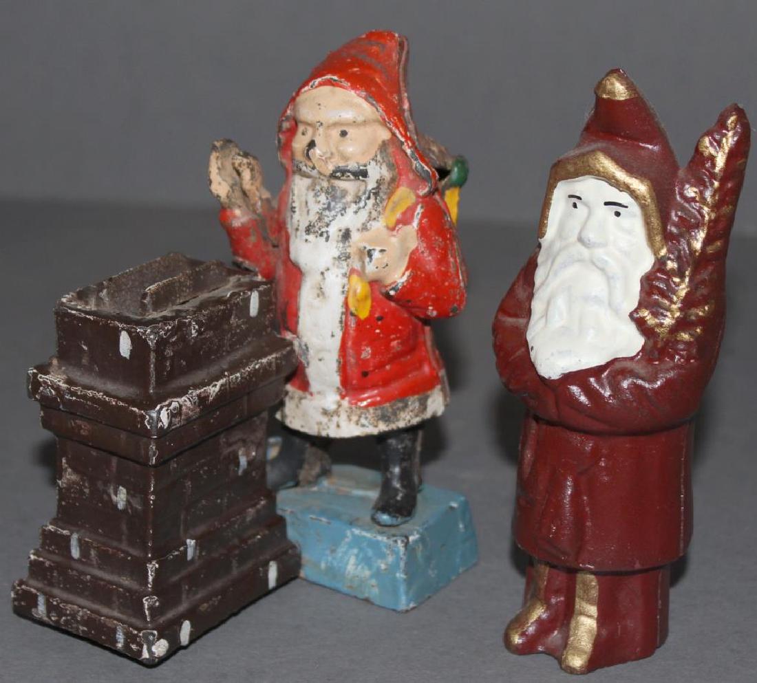 (2) banks - Santa Cast Iron mechanical bank, 5.5" high (1 of 8)