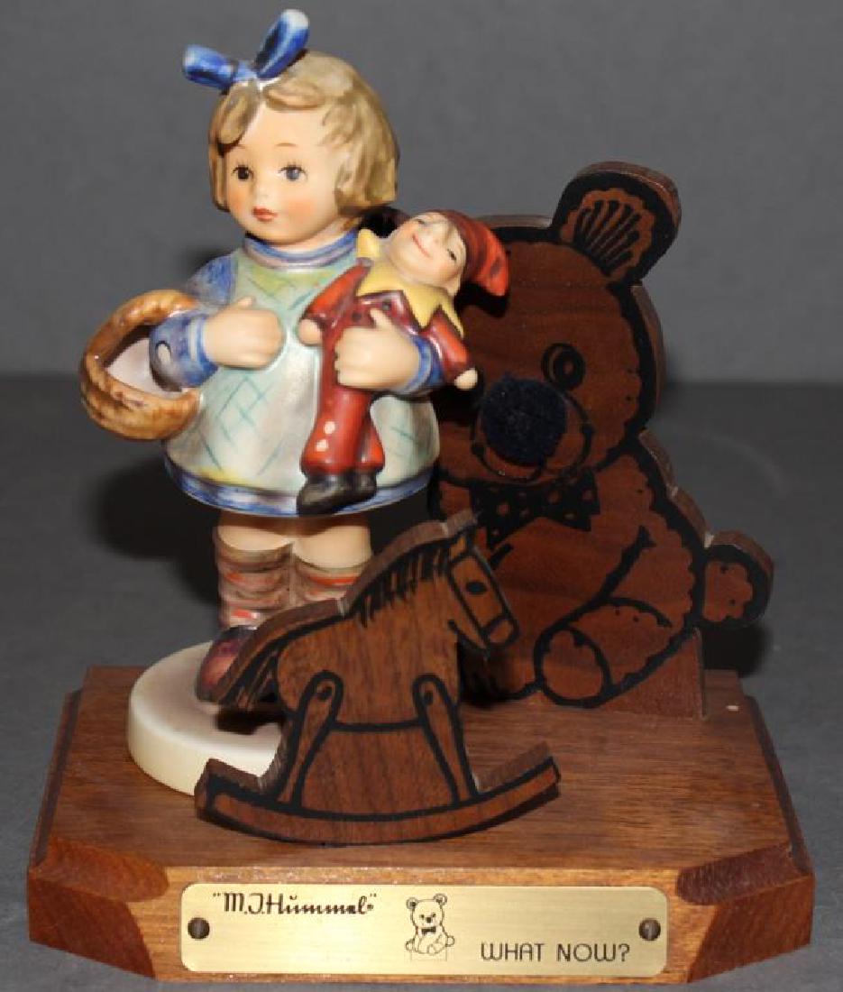 Hummel figure "What Now" #422-1981 on wooden base with (1 of 5)