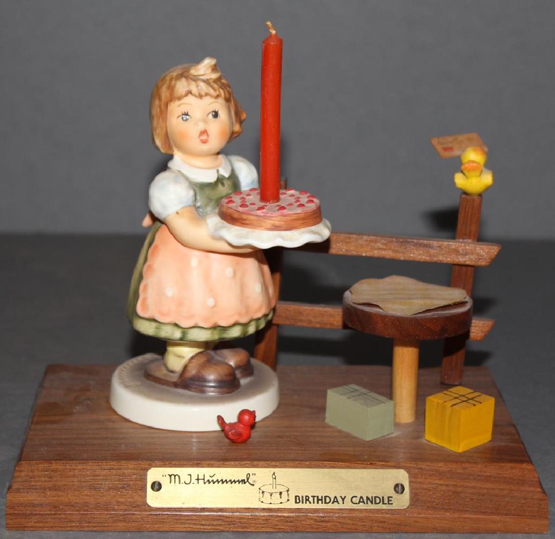 Hummel figure "Birthday Candle" #440 1983 on wooden: Hummel figure "Birthday Candle" #440 1983 on wooden base, Exclusive Edition No. 10 for members of the Goebel Collectors club, 5.5"