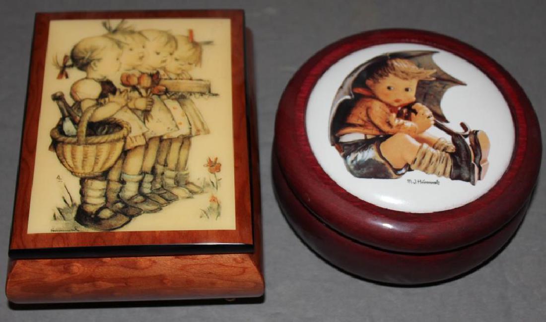 2 music boxes, Hummel music box plays "Happy Birthday", (1 of 5)