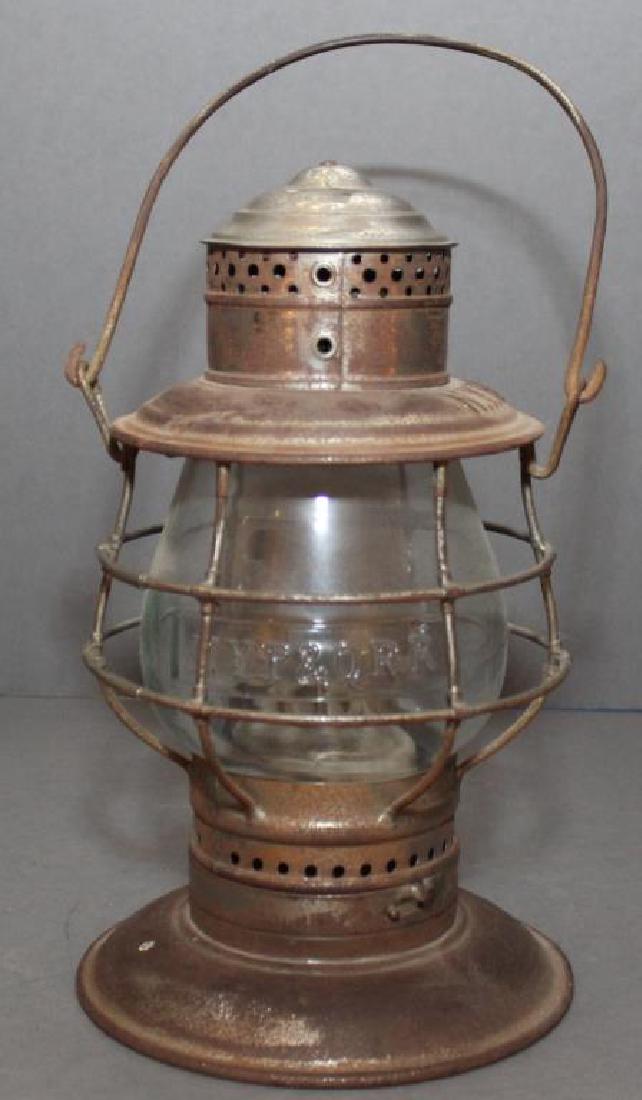 RR lantern, "N.Y.P. & O.R.R.", 11" tall plus swing (1 of 3)
