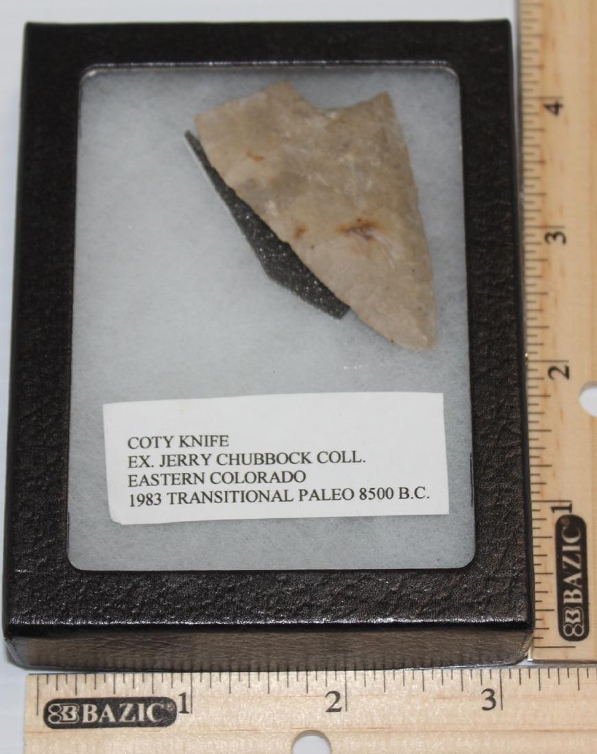 case with 1 Coty Knife, Eastern Colorado Native: case with 1 Coty Knife, Eastern Colorado Native American projectile points