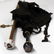 (2) umbrella frames - wooden w/girl on knob, no fabric;