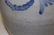 blue decorated ovoid crock with "Ears", 12.5" high - 5