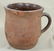 redware crock with handle, interior glaze, 7.5"