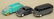 50's tin miniature truck tractor- 3 trailers; - 2