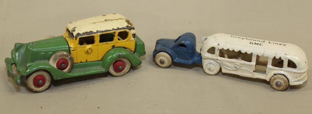 cast iron Greyhound Lines GMC bus/truck; (1 of 3)