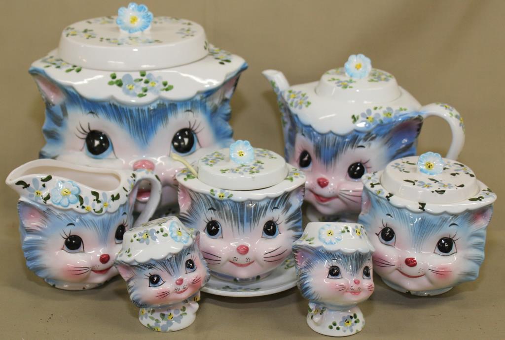 7 pc. Lefton China cat tea service (1 of 1)