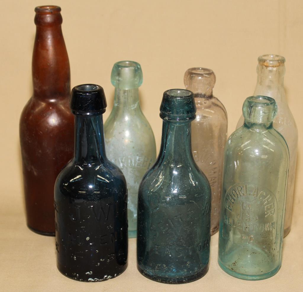 7 local bottles - J. Wise Allentown cobalt (1 of 4)