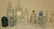 15 bottles and glass insulator