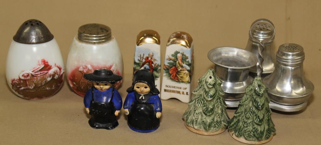 5 sets S&P including milk glass rabbits: 5 sets S&P including milk glass rabbits and hens