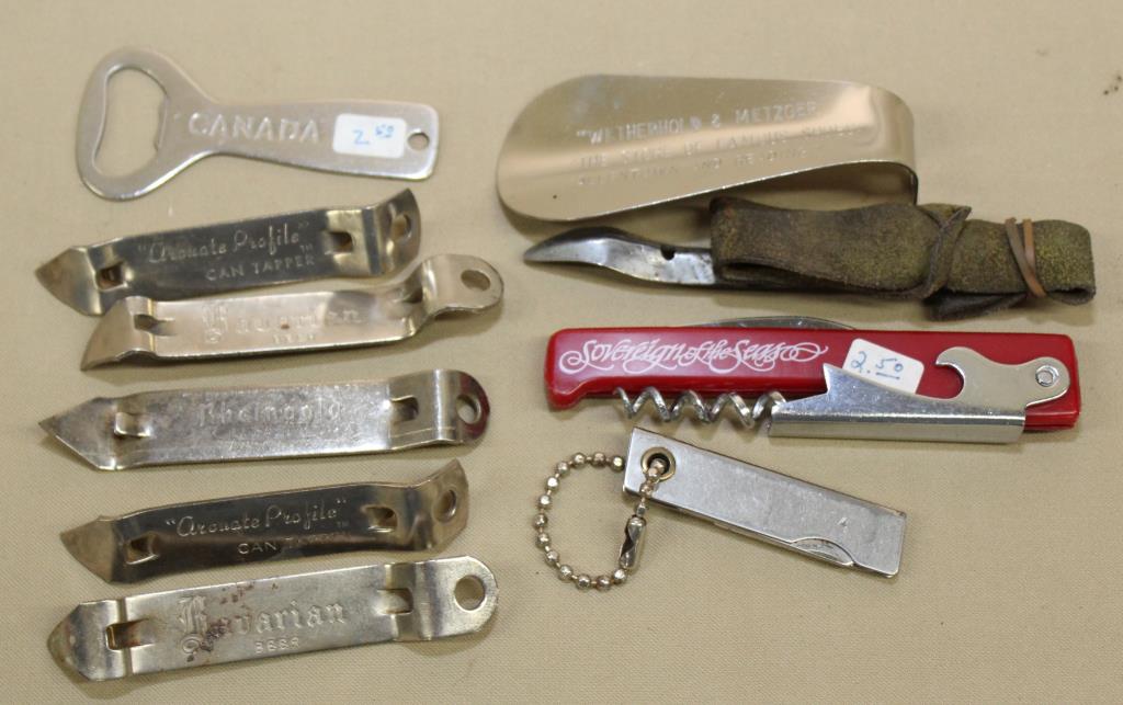 6 bottle/can openers, cork screw, Wetherhold shoe (1 of 1)
