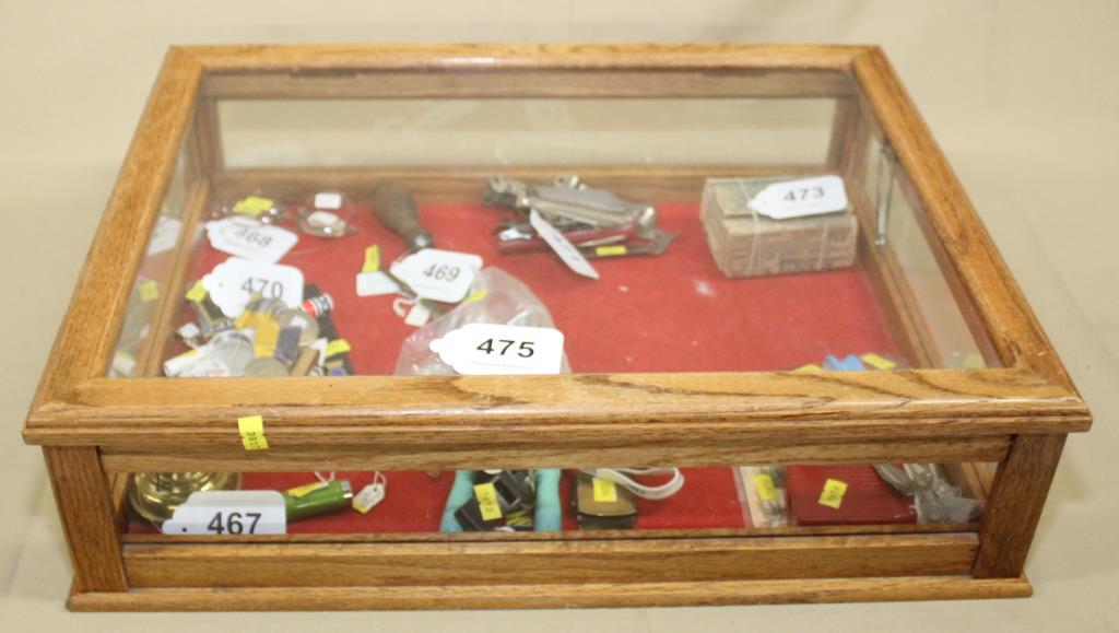 oak & glass showcase 22.5" x 17" x 6" high (1 of 1)