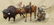 cast plaster elk 10" long, plastic moose 12" long,