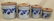 set of 4 graduated blue decorated salt glaze