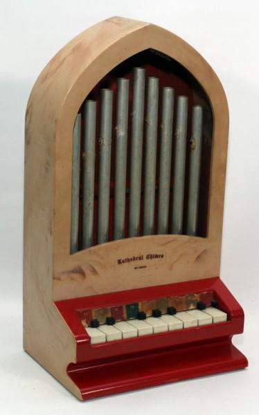 Kathedral Chimes by Kusan toy piano chimes,: Kathedral Chimes by Kusan toy piano chimes, appears to be working, 17.5" tall