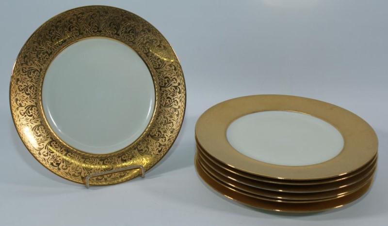 7 Royal Bavarian Hutschenreuther Selb: 7 Royal Bavarian Hutschenreuther Selb 22 carat gold plates