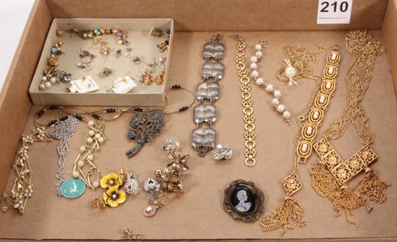 Jewelry - asstd earrings; necklaces - marked -: Jewelry - asstd earrings; necklaces - some marked - Korea, Avon, Sarah Coventry; bracelets - Sarah Coventry, U.S.A. Duchess & others