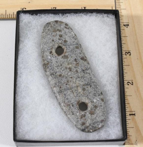 Native American Tioga County PA 2 hole gorget: Native American Tioga County PA 2 hole gorget