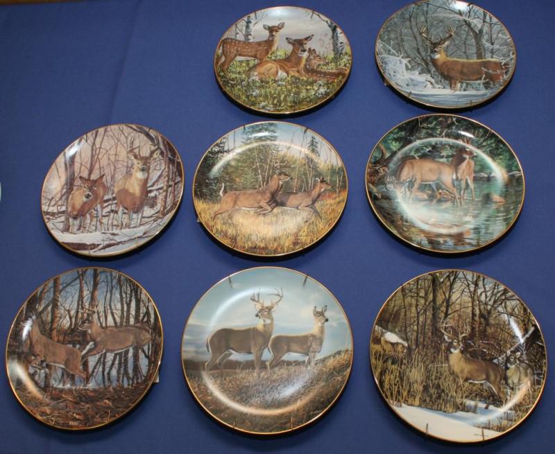 Collector Plates -- (8) Danbury Mint "Friends of: Collector Plates -- (8) Danbury Mint "Friends of the Forest" series; (7) Knowles "Upland Birds of North America" series & others; (3) Dominion China "Wings upon the Wind"; (2) Avon; & (5) miscellaneou