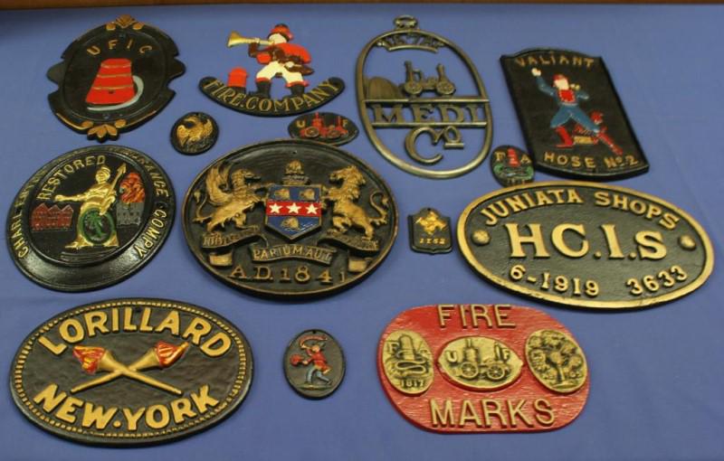 (18) Fire Marks -- 4 large, 9 medium and 5 small;: (18) Fire Marks -- 4 large, 9 medium and 5 small; all but 1 are metal