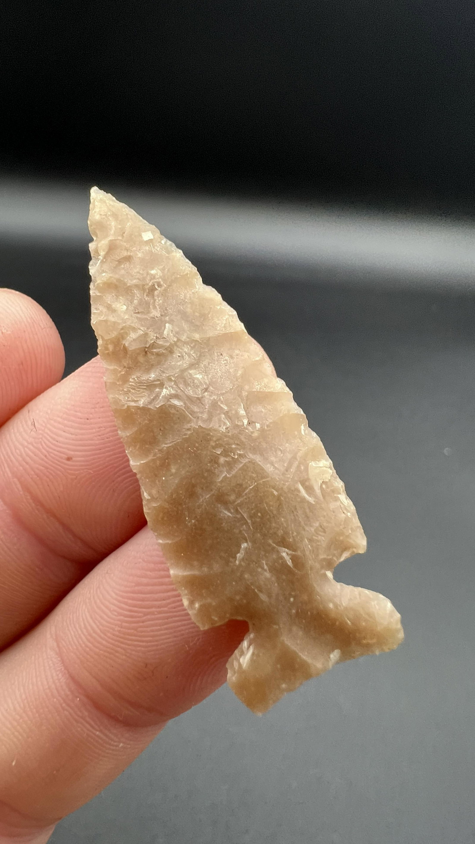 1 3/4" Gem Point Made of Knife River Flint from a Mandan Site in North Dakota: 1 3/4" Gem Point Made of Knife River Flint from a Mandan Site in North Dakota