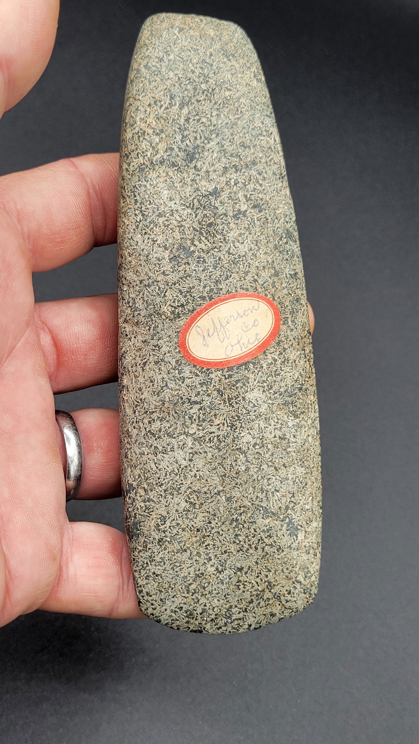 6 1/8" Celt made of wirey granite Jefferson County Ohio: 6 1/8" Celt made of wirey granite Jefferson County Ohio