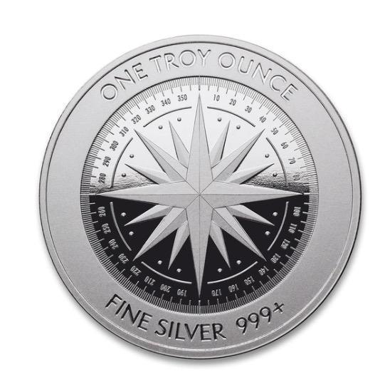 Collector Bullion - Compass Rose , .999+ Fine Pure Silver Round, 1 oz. ASW: Collector Bullion - Compass Rose , .999+ Fine Pure Silver Round, 1 oz. ASW